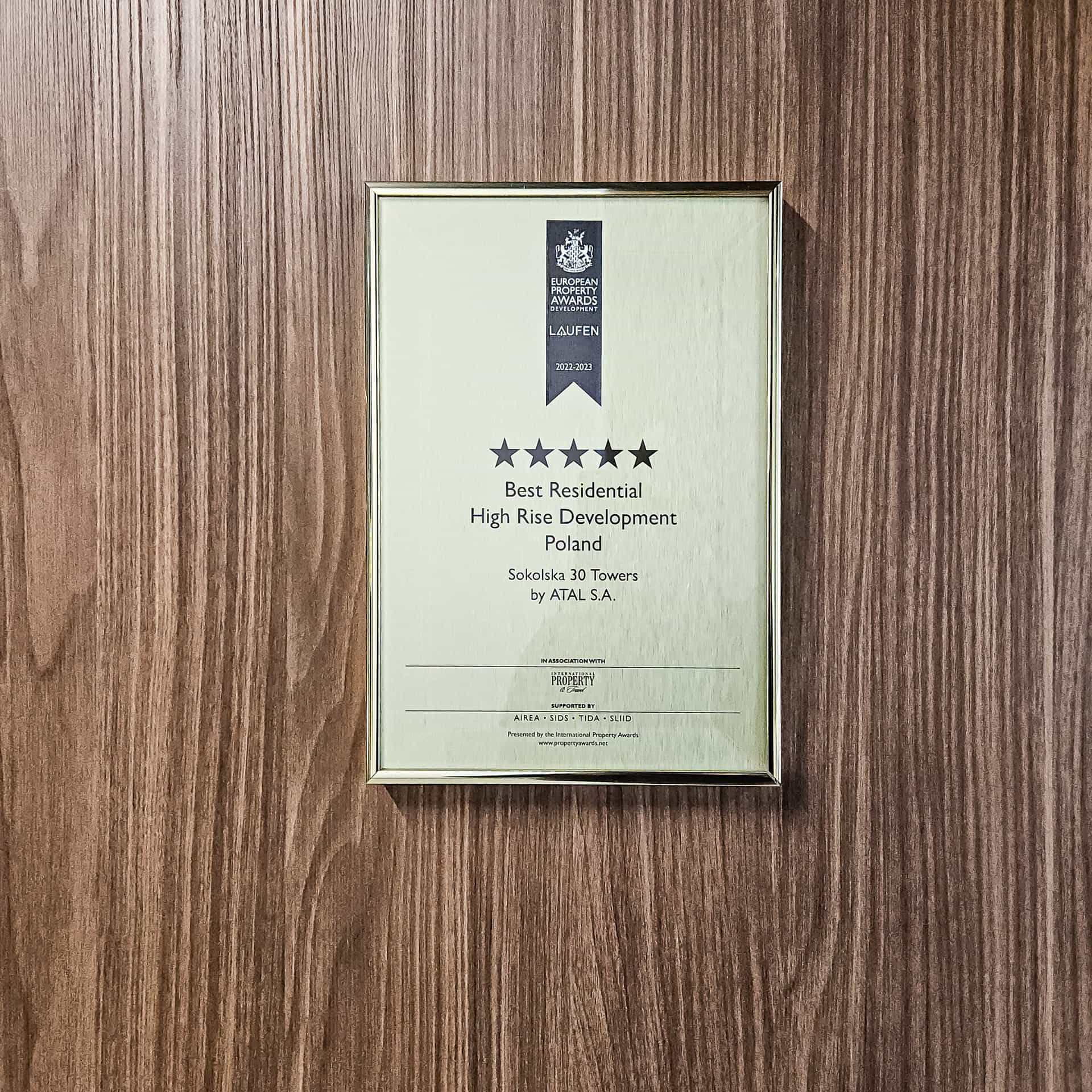 International awards given for the outstanding building architecture