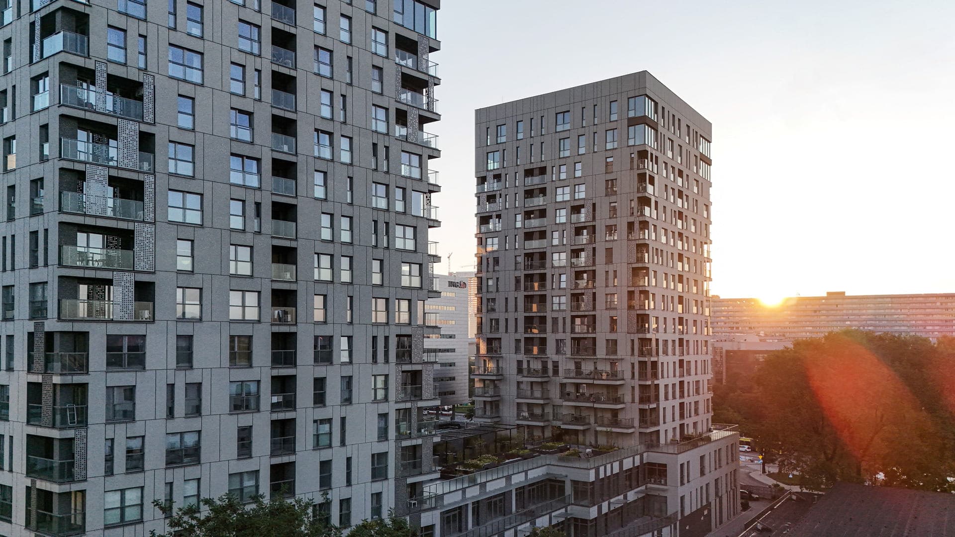 Sunrise view from Sokolska Towers window